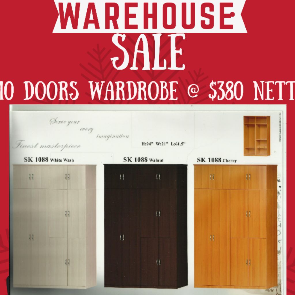 10 Doors Wardrobe Warehouse Sale Shopee Singapore