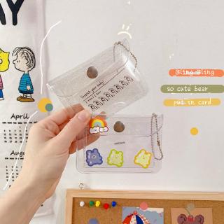 Image of Japanese Korean Simple Transparent Student Portable Wallet