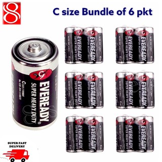 EVEREADY super heavy duty battery size C & size D /bundle of 3 and 6