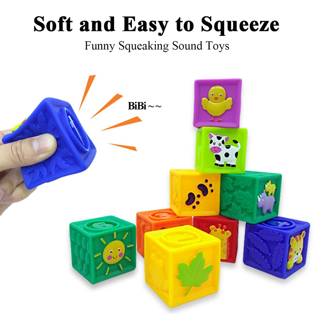 early years squeak and stack blocks