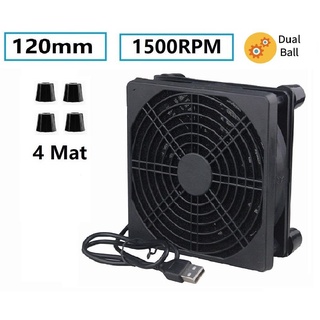 12CM USB Fan Router Cooling Fan Cooling Bracket 12CM 5V USB Port Single Fan 1200RPM
