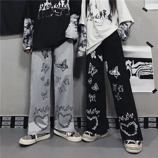 Elastic Waistband Loose Harem Embroidery Jogger Pant Women Man Streetwear Korean Harajuku Punk Hip Hop Pants