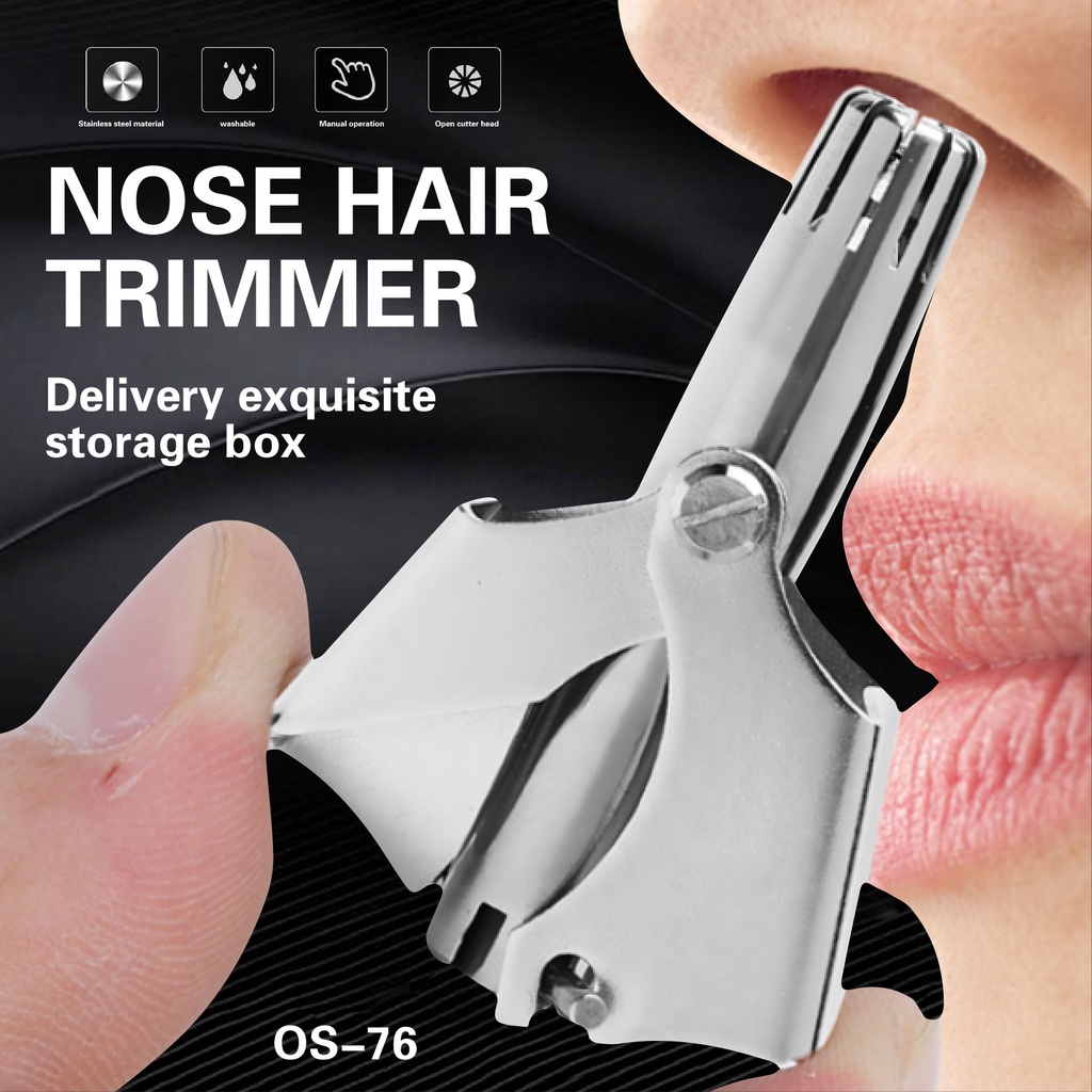 Stainless Steel Mechanical Nose Hair Trimmer || Men's Manual Nose Hair  Trimmer || Washable Nose Hair Cutter | Shopee Singapore