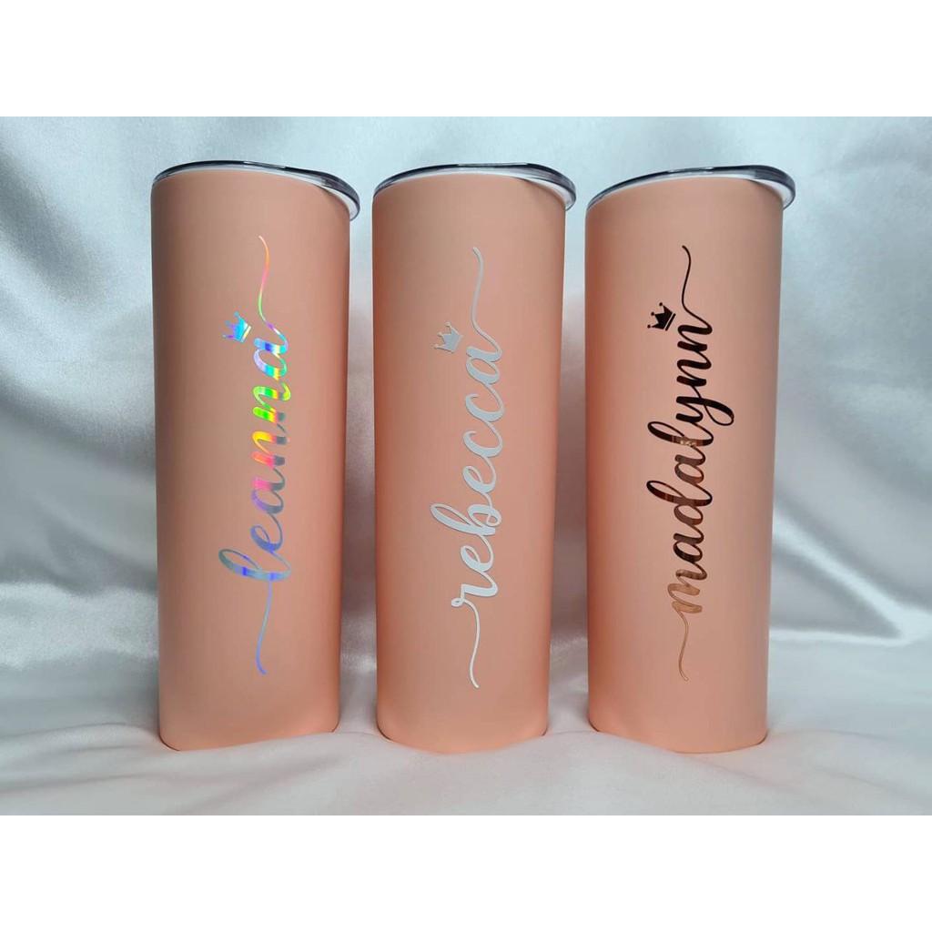 Personalised Stainless Steel Tumbler with Straw