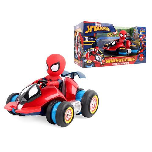 spiderman riding car