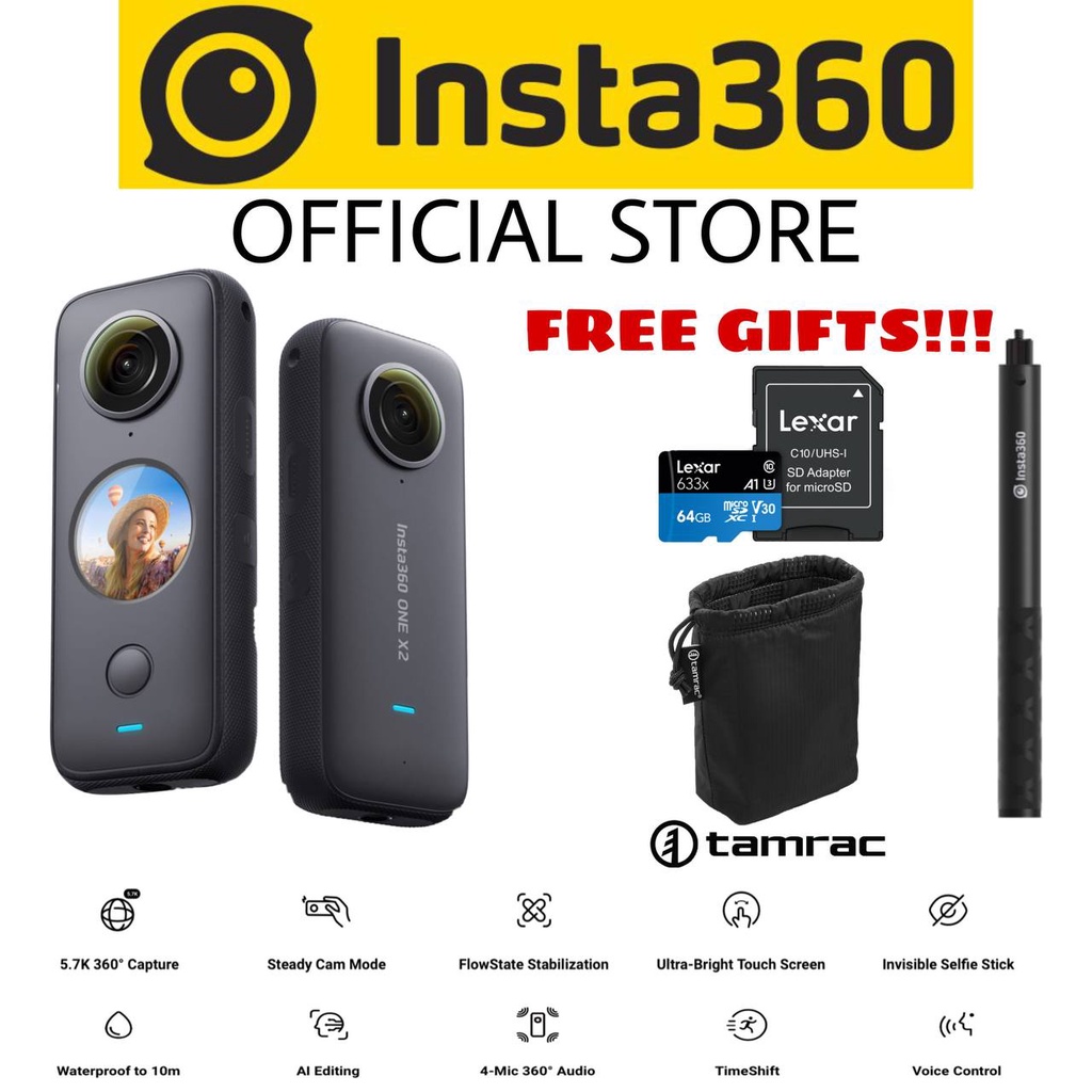insta360 one x2 pocket camera