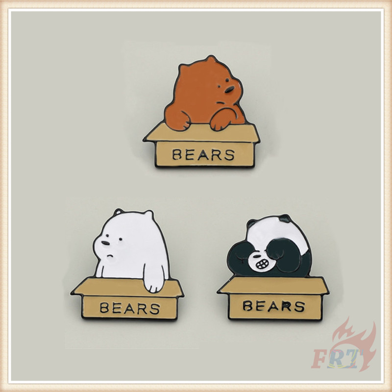 Cartoon We Bare Bears Stay In The Box Brooches 1pc Grizzly Panda Ice Bear Enamel Pins Backpack Button Badge Brooch Shopee Singapore