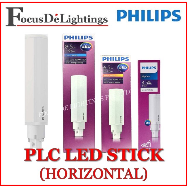 2Pcs] Philips Corepro Led Plc Stick (Horizontal Version) 4.5W 6.5W 8.5W |  Shopee Singapore