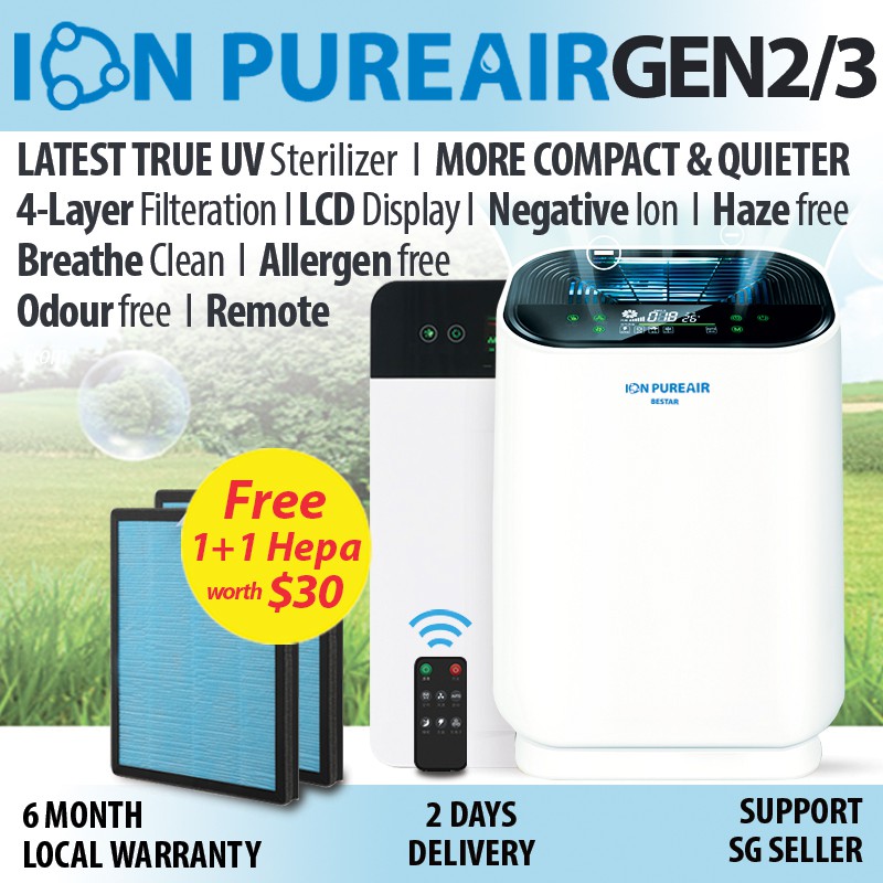 ★SG BEST SELLER★Air Purifier Hepa Filter★ION PUREAIR★P5/P7/UV★LCD