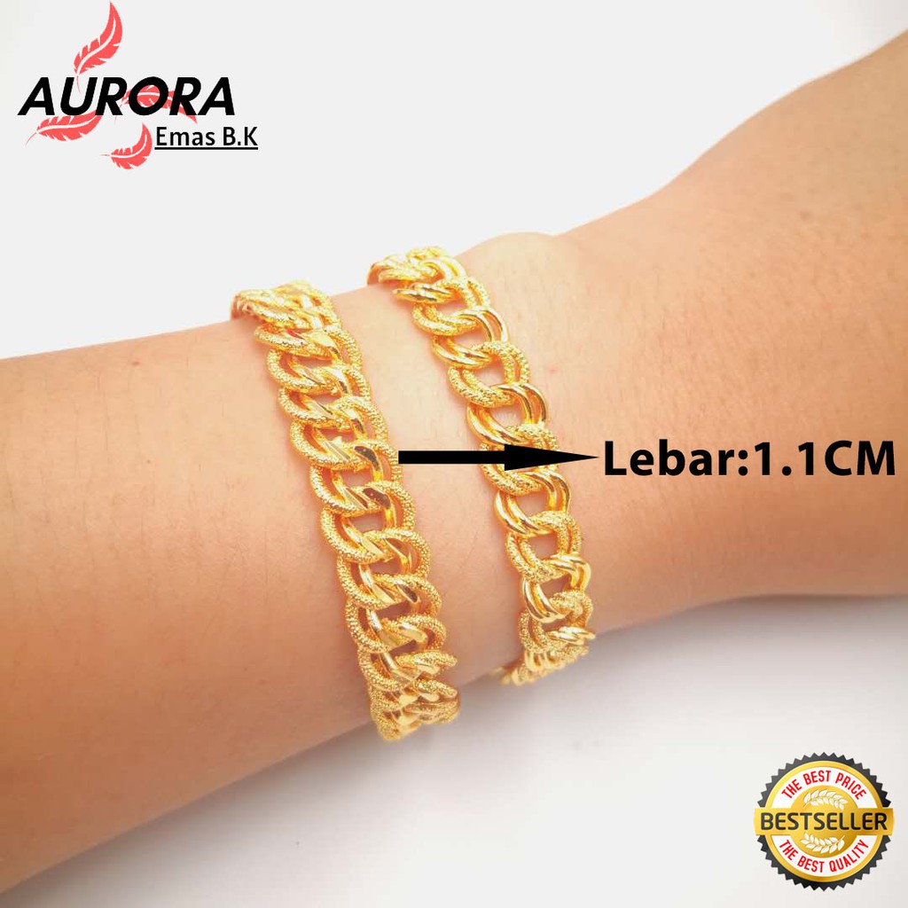 Ready Stock Cop 916 Coco Wide Chain Loceng 1 0cm 1 1cm Gold Korean Gold 24k 999 9 Plated Bracalets Shopee Singapore