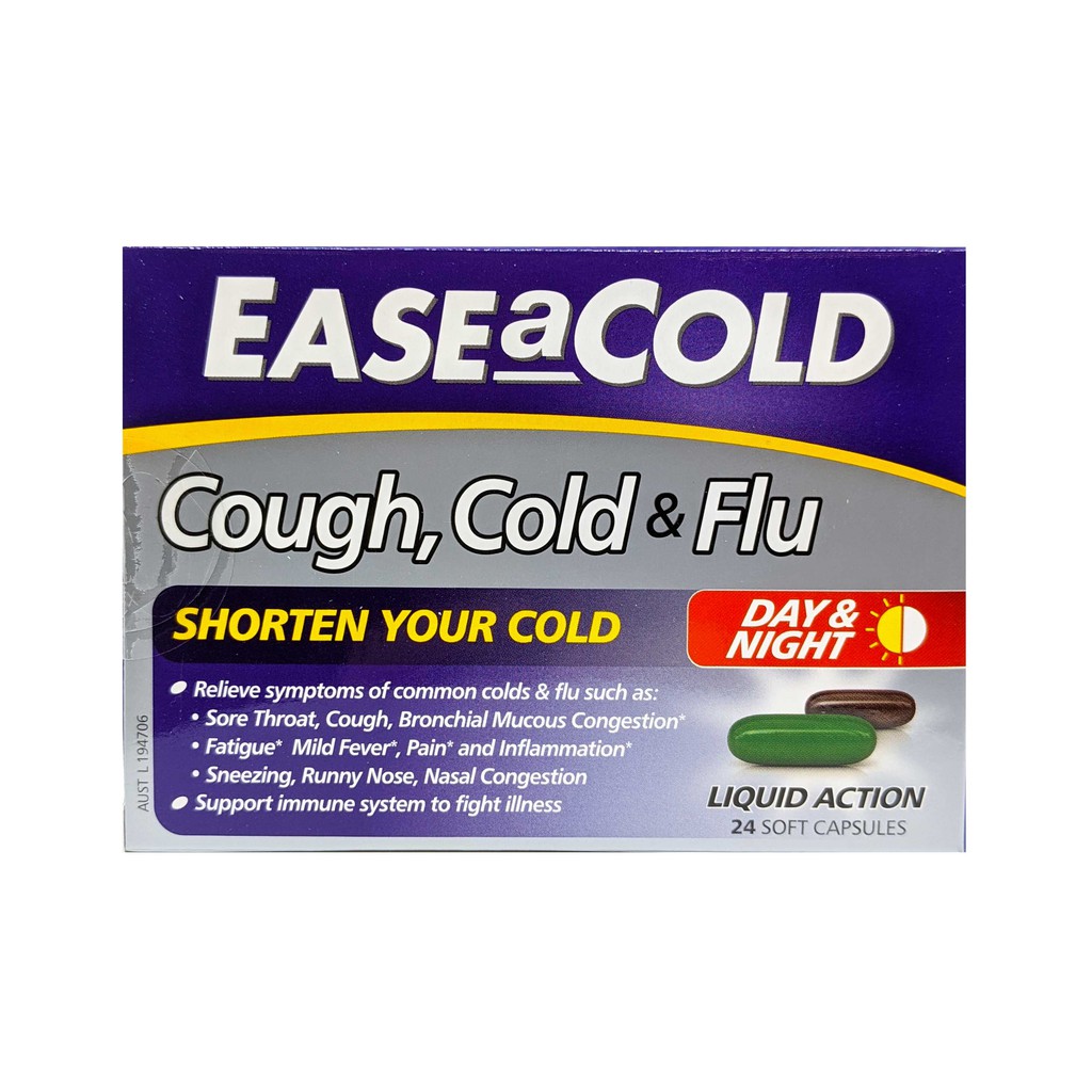 EaseACold Cough, Cold & Flu Day & Night Capsules 24's Shopee Singapore