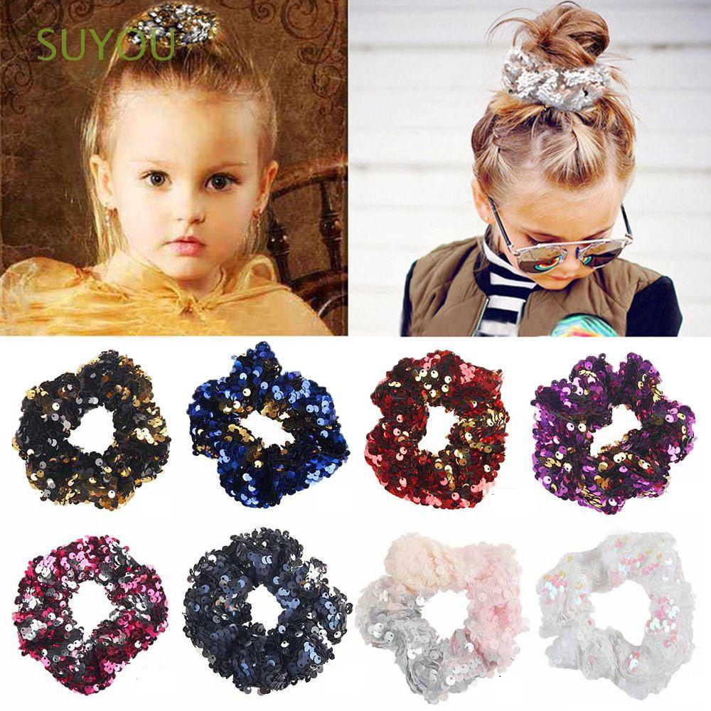 Hair Accessories Women Shiny Elastic Wrist Band Tie Sequin Hair