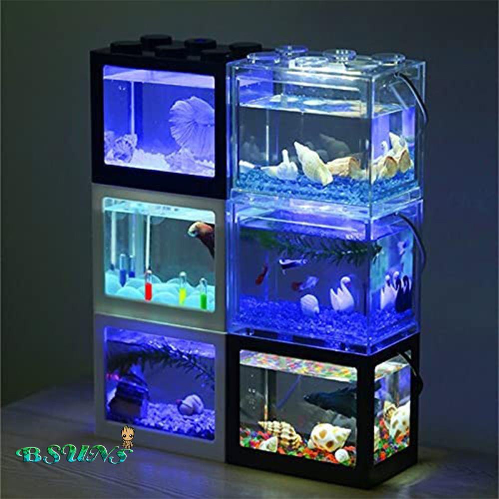 『BSUNS』 Aquarium Tank Betta Fish Accessories New Mini Aquarium Betta
