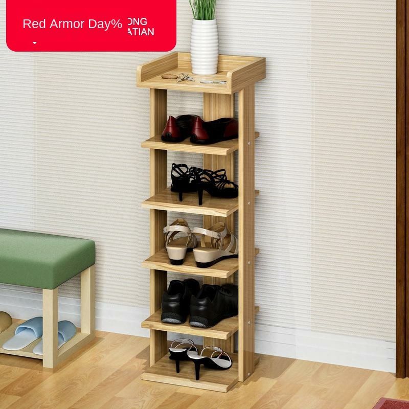 Origin Simple Wooden Original Shoe Rack Multilayer Storage Shoe Shelf Dormitory Living Room Thickening Tiny Shoe Cabinet Five Layers Ancient Oak Color Shopee Singapore