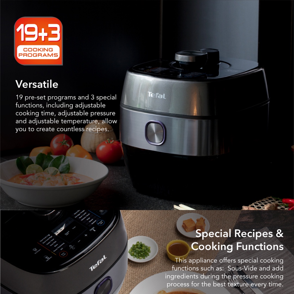 Tefal CY638 Home Chef Smart Pro Induction Electric Pressure Cooker 5L