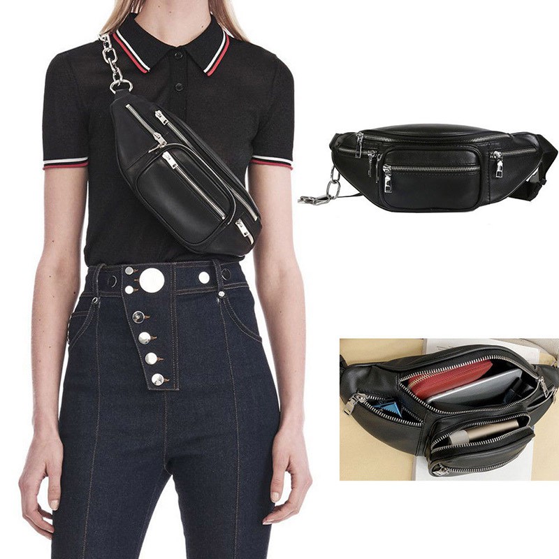 belt bag with chain