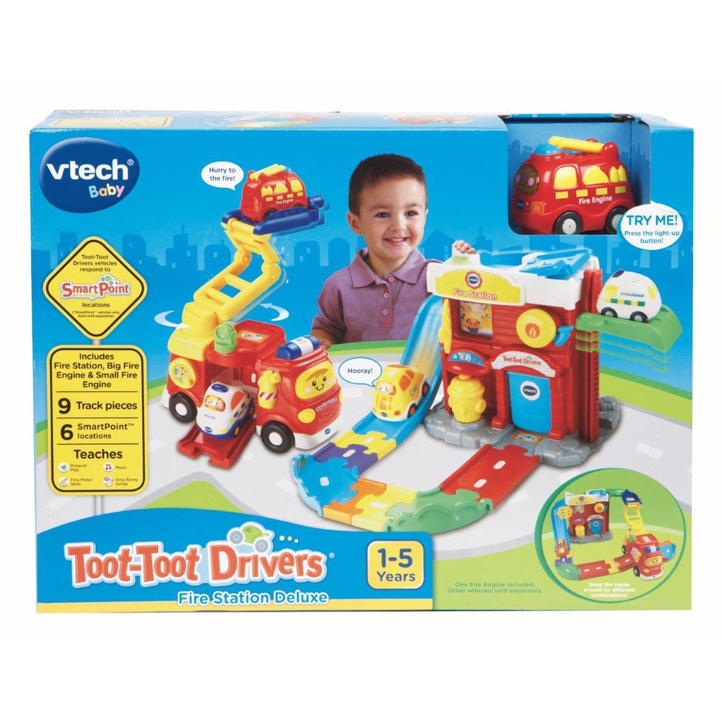 VTech Toot-Toot Driver Fire Station Deluxe for 1-5 Years-Old (Authentic ...