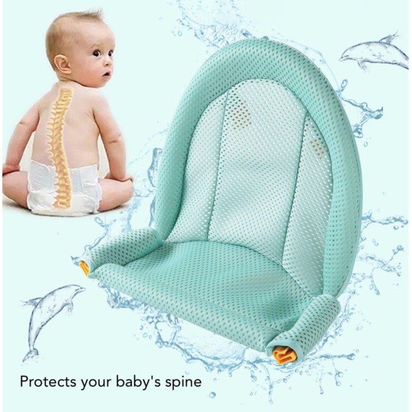 Blue Comfortable Bathtub Cradle Sling Mesh Adjustable Safety Shower Mesh for Infant Newborn Bathing Seasonfall Baby Bath Seat Support Net 