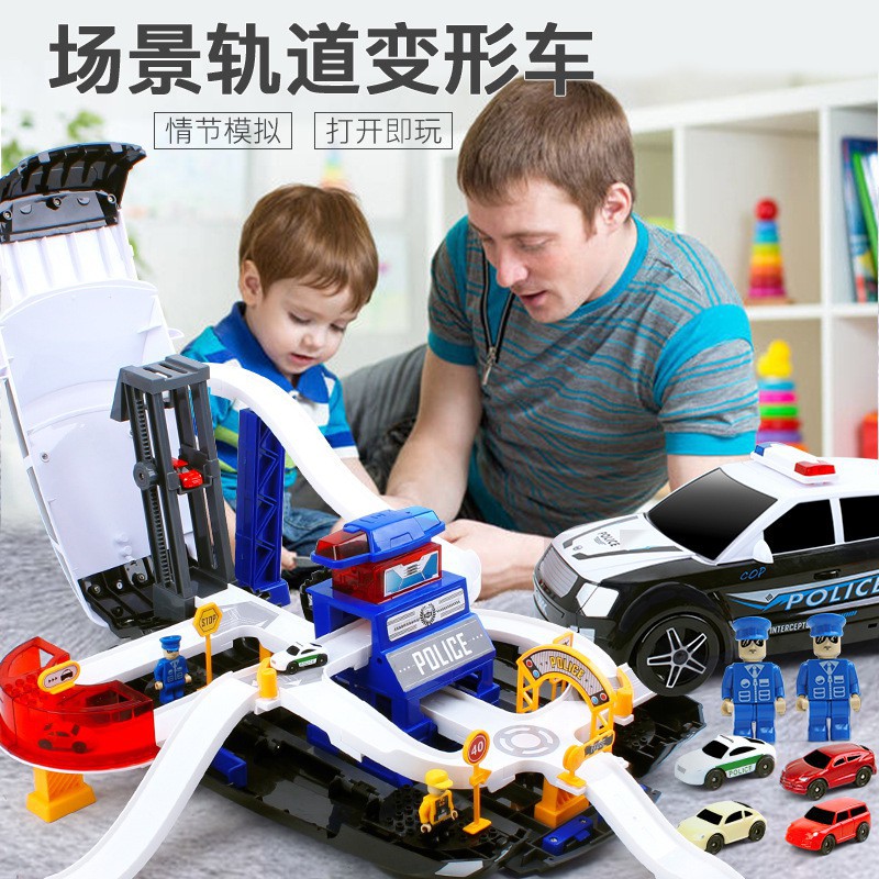 Bkk Car City Transformer 2in1 Police Car Track Building Block Music Light Story Shopee Singapore