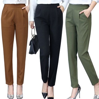 Image of READY STOCK Women Formal Long Pants Plus Size Elegant Casual Fashion Pencil Pants