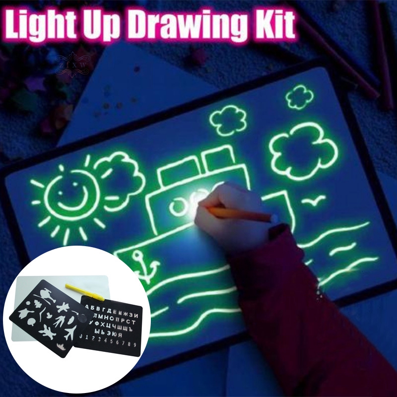 Light up Drawing Fun Developing Toy Draw Sketchpad Board Portable for ...