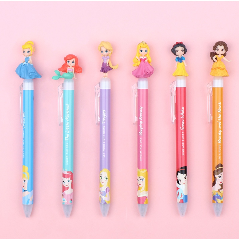 Disney Princess 0.5mm Black Ball Point Pen Figure Topper Clip Type ...