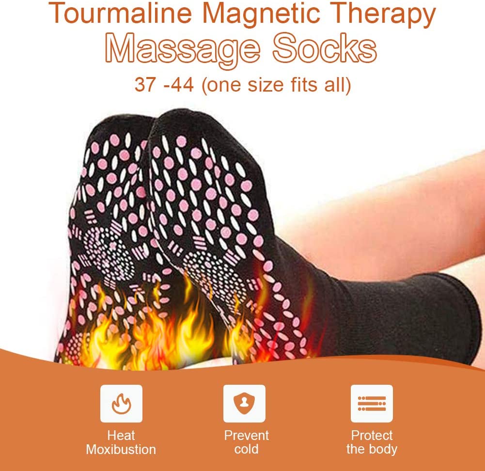 LuckyCao Self heating Magnetic Socks for Women Men 3 Pairs Self Heated Socks Tour Magnetic Therapy Comfortable Winter Warm Massage Socks Pression 