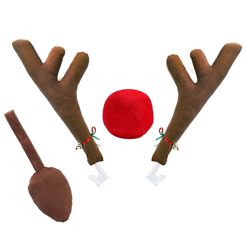 Car Reindeer Antlers Nose Decorations Top Front Grille Reindeer Jingle Bell Christmas Costume Auto Accessories Shopee Singapore