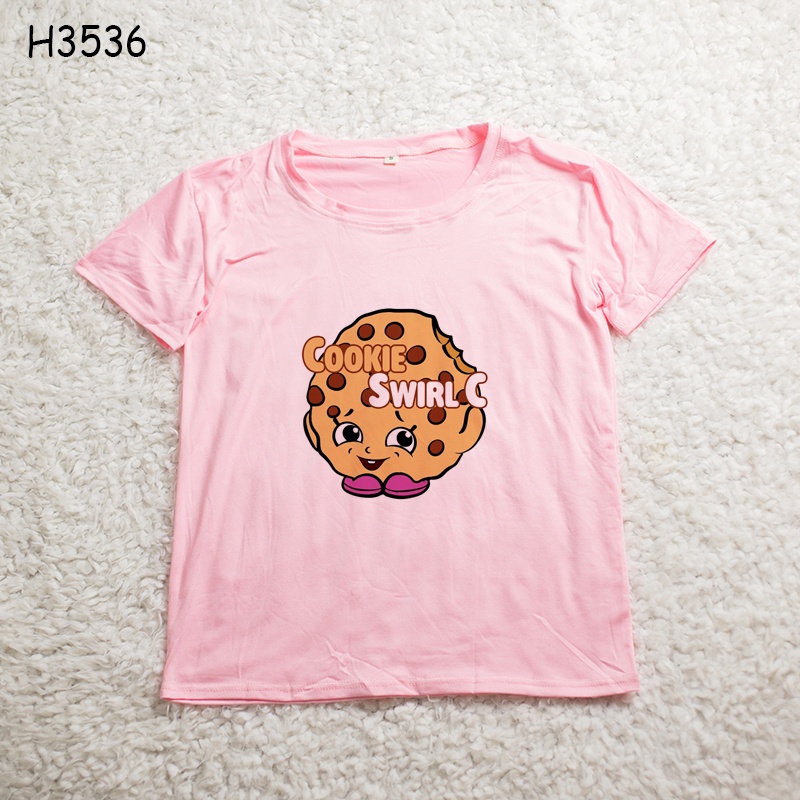 COOKIE SWIRL C Cartoon Cute Pink Children's T-shirt Summer Fashion Baby Kid Clothes Unisex Top