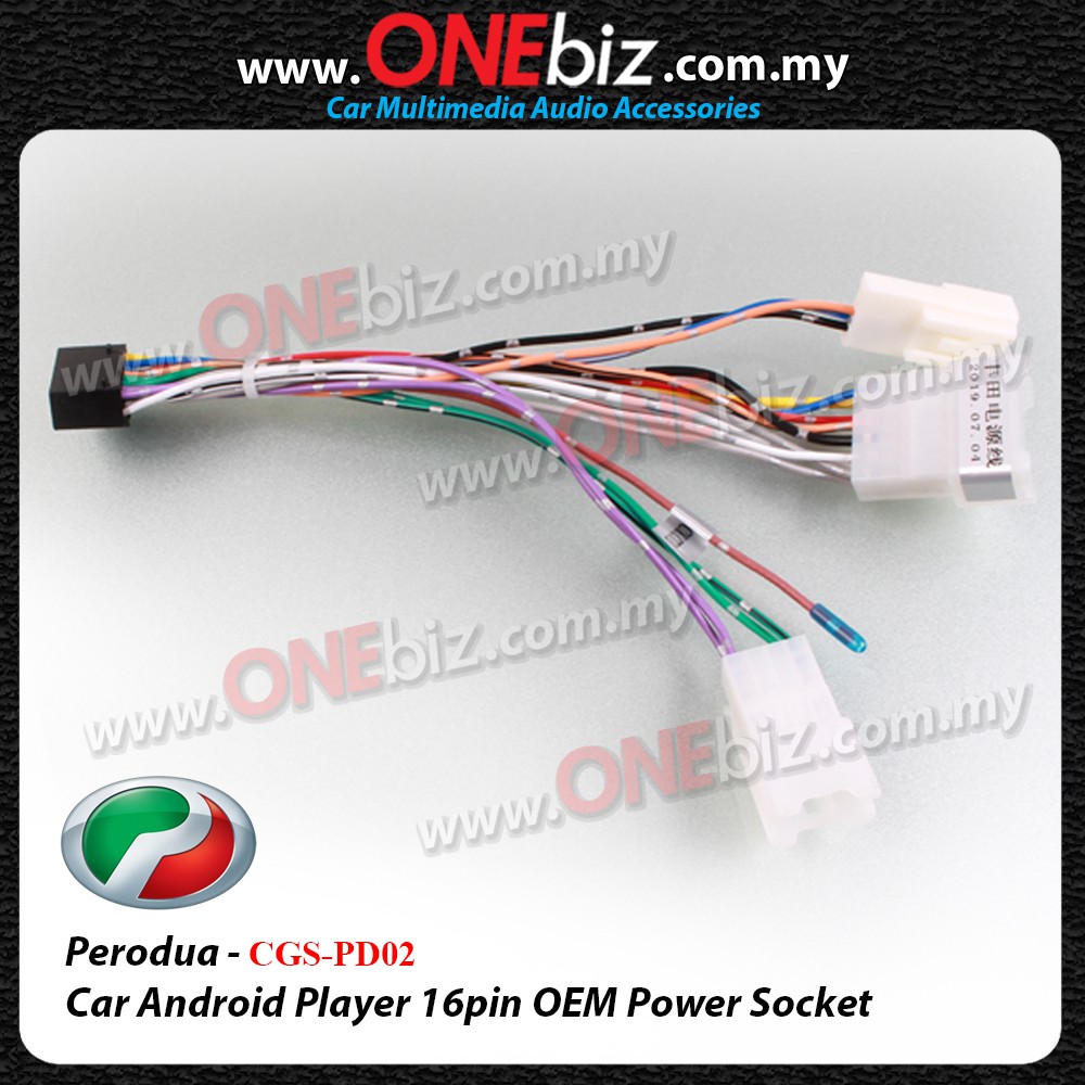 Perodua - Car Android Player 16 PIN OEM Power Socket with 