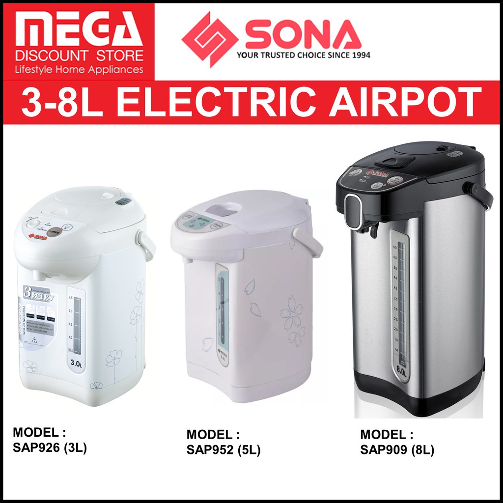SONA 38L ELECTRIC AIRPOT ( SAP 926 / SAP 952 / SAP 909 ) Shopee Singapore