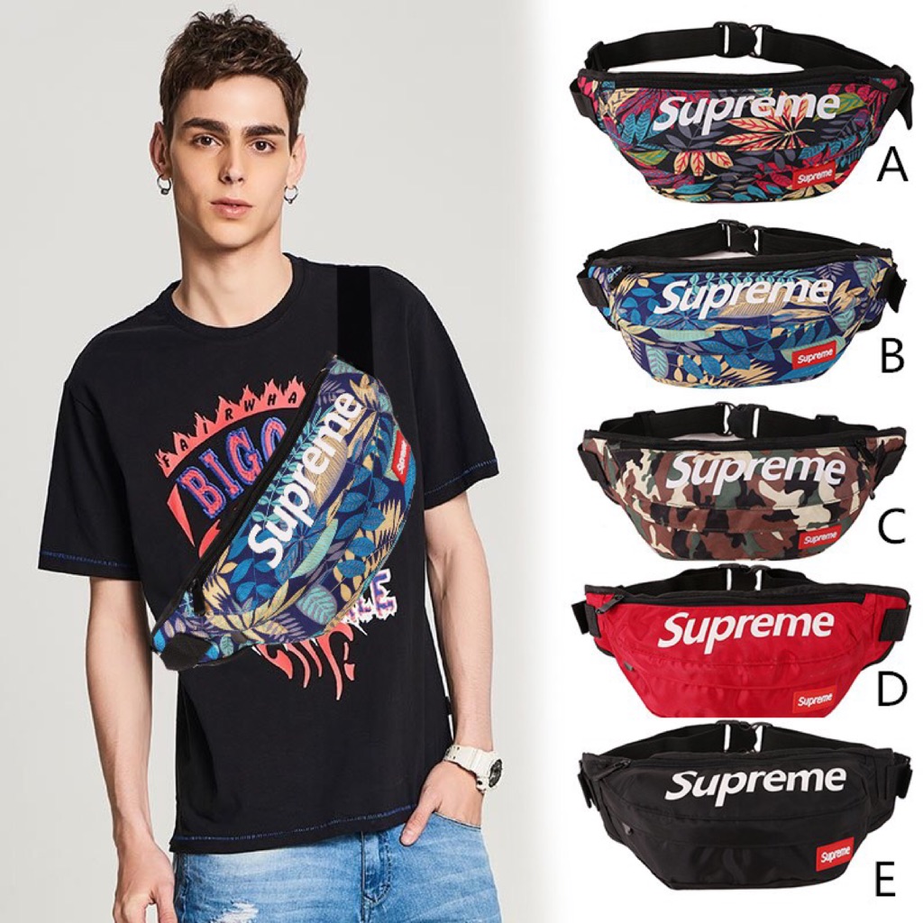 SG 100% Supreme Women Men Waist Bag Unisex Wais tbag Belt Bag Zipper Pouch Packs | Shopee Singapore