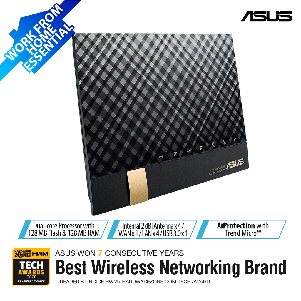 Asus Rt Ac85u Dual Band Ac2600 4k Uhd Video Playback Next Gen Connectivity Shopee Singapore