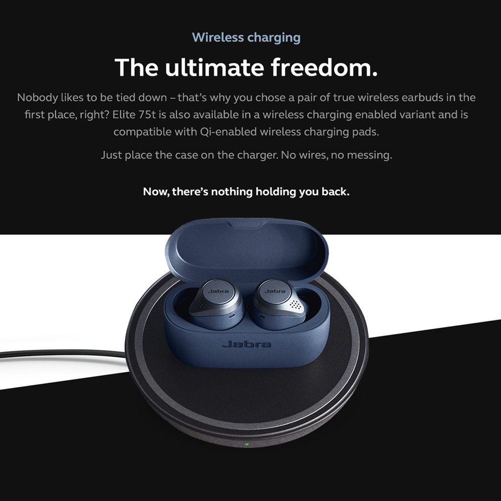 jabra elite 75t qi charging