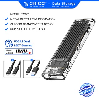 ORICO M.2 SSD Case 10Gbps Support UASP Protocol USB3.1 Gen2 Type-C Mini Transparent SSD Enclosure With C to C and C to A Cable（TCM2）
