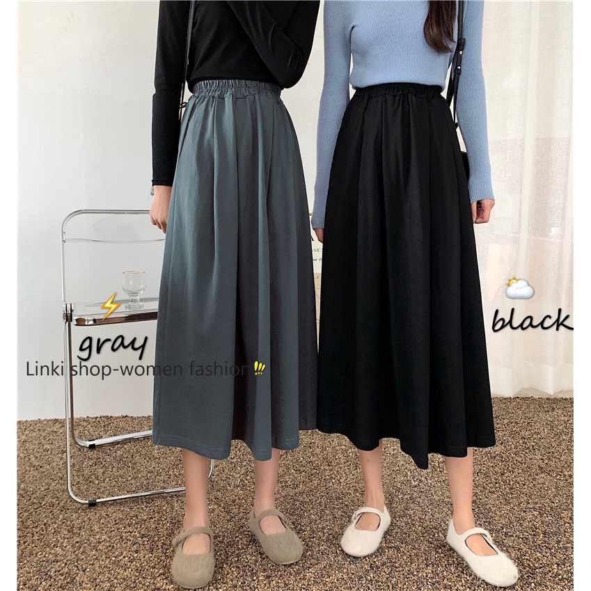 plain long cotton skirts