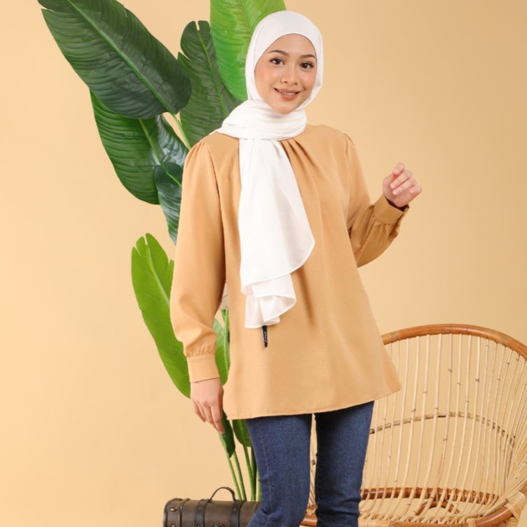  BLOUSE  BAJU MUSLIMAH  COMO CREPE Moden Blouse  Zoe Arissa IRONLESS Korean Fashion Modest Wear Top 