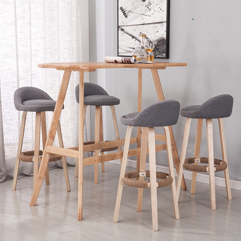  Bar  stool high chair New Furniture simple solid wood bar  