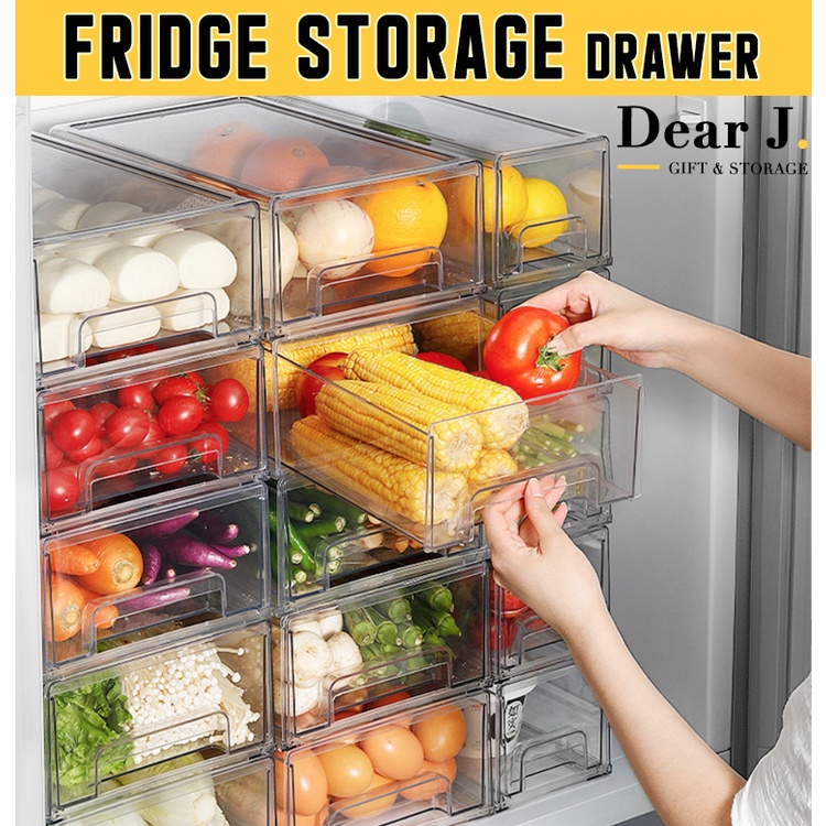 Stackable Fridge Storage Drawer [Dear J] Shopee Singapore