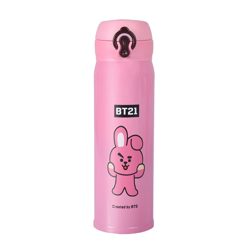 Kpop Bts Bt21 500ml Portable Stainless Steel Cartoon Cup Water Cup Bottles Shopee Singapore