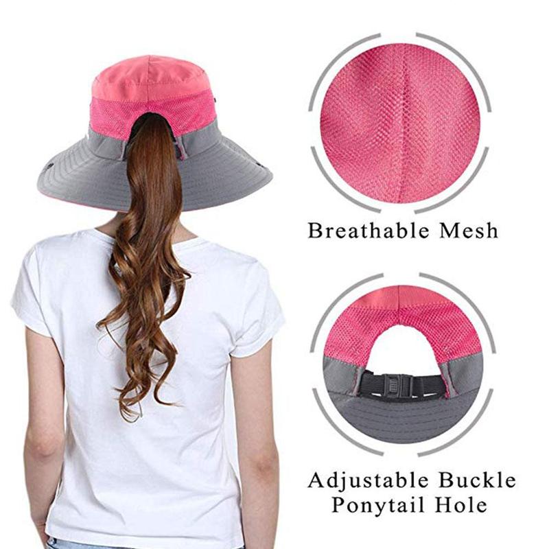 Image of Double-Color UPF 50+ Sun UV Protection Hat Summer Men Women Waterproof Wide Brim Big Bob Outdoor Hiking Hats #8