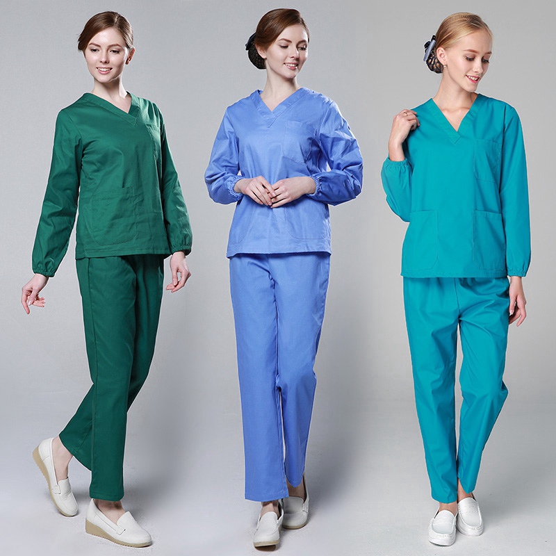 Solid Color Unisex Nursing Hospital Medical Scrub Clothes Set Nurse Medical Tops Pants Beauty Salon Clothes Shopee Singapore - roblox nurse pants