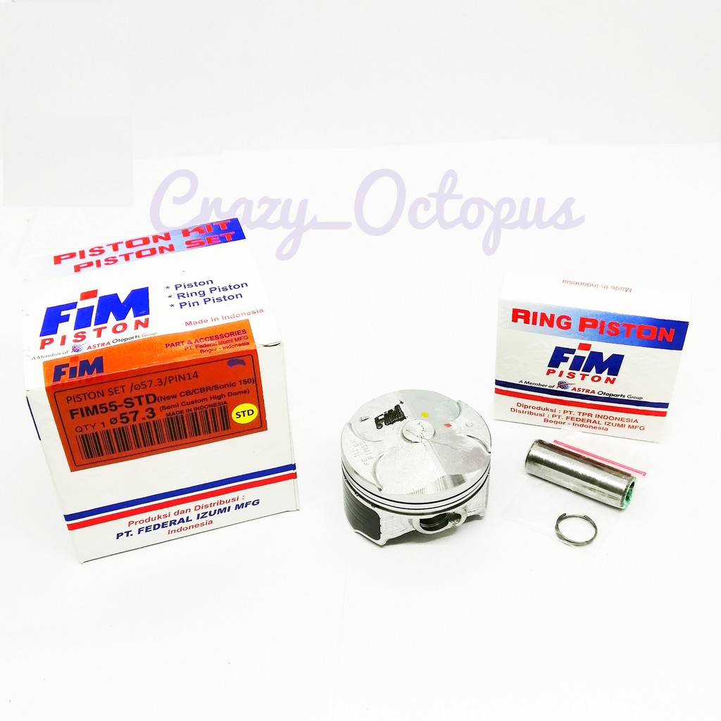 Shop Malaysia Piston Kit Set Dome Fim 57mm Y15zr Fz150 Lc135 Rs150r 57 3mm High Compression With Teflon Coating Shopee Singapore