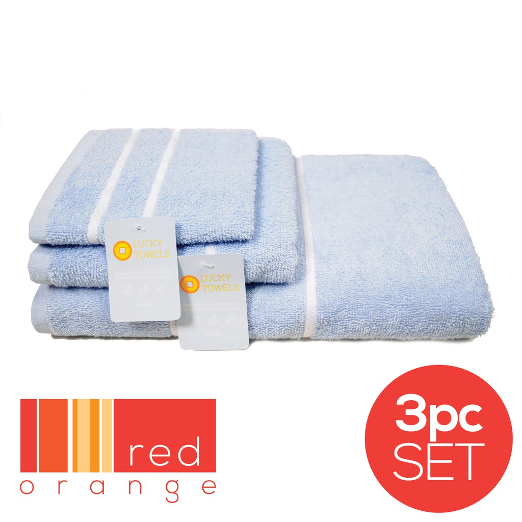 Red Orange Pisces 3pcs Towel Set Lucky Towels 100 Cotton 3pcs Bath Hand Face Set Shopee Singapore