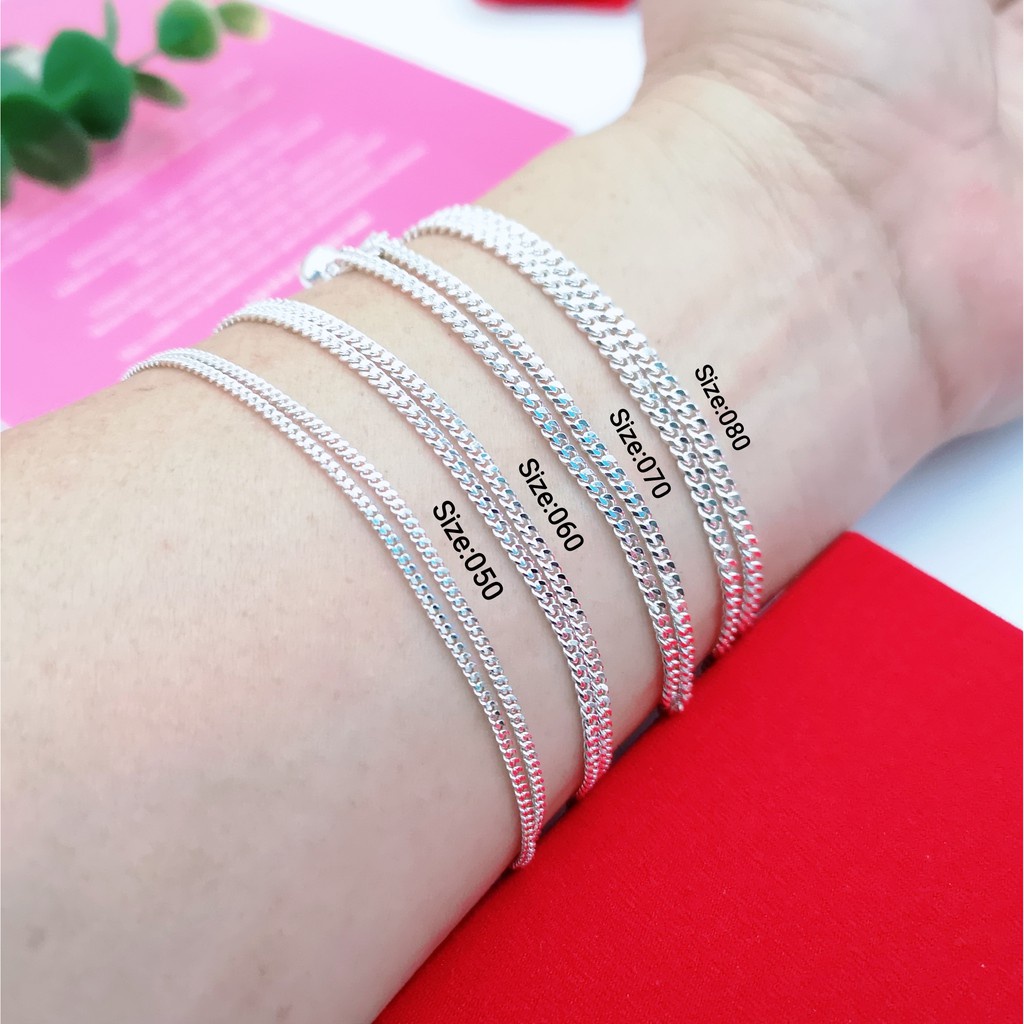 Shop Malaysia Wholesales Silver925 Csp Chain Necklace Bracelet Anklet Rantai Tangan Rantai Kaki Shopee Singapore