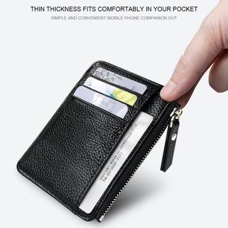 Hot Sale Men Wallet Solid Color Textured Pu Zipper Card Holder Mini Coin Purse New #7
