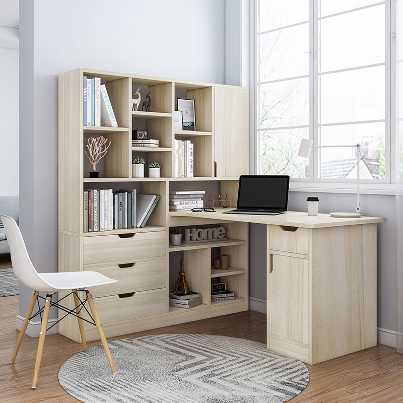 Modern Bookcase And Desk Combo for Living room