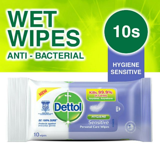 DETTOL HYGIENE PERSONAL CARE WIPES 1 x 10'S (SENSITIVE) Shopee Singapore