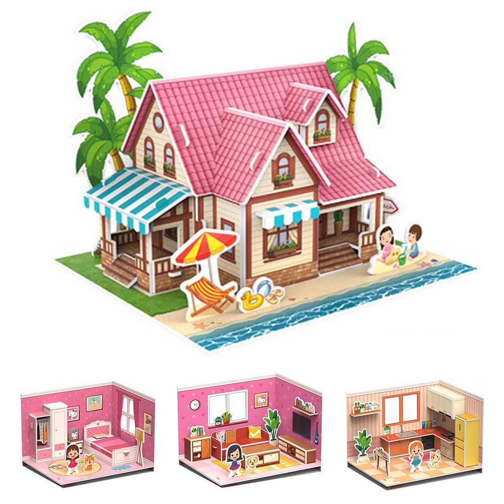 Three-Dimensional 3D Model Puzzles Handmade DIY Houses Building Blocks Kids Toys – >>> top1shop >>> shopee.sg
