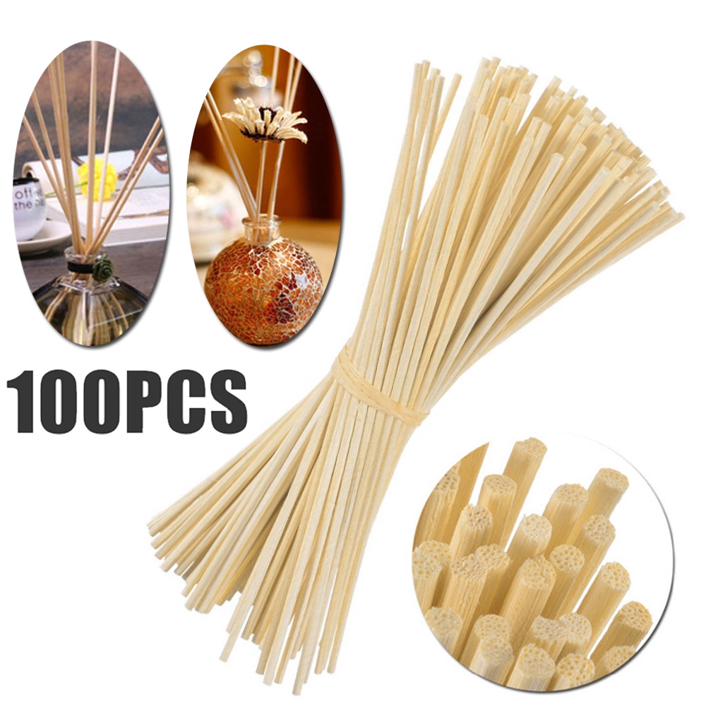 Useful Room 100pcs Reed Fragrance Rattan Perfume Aroma Essential Oils Natural Refill Home Office Oil Diffuser Sticks